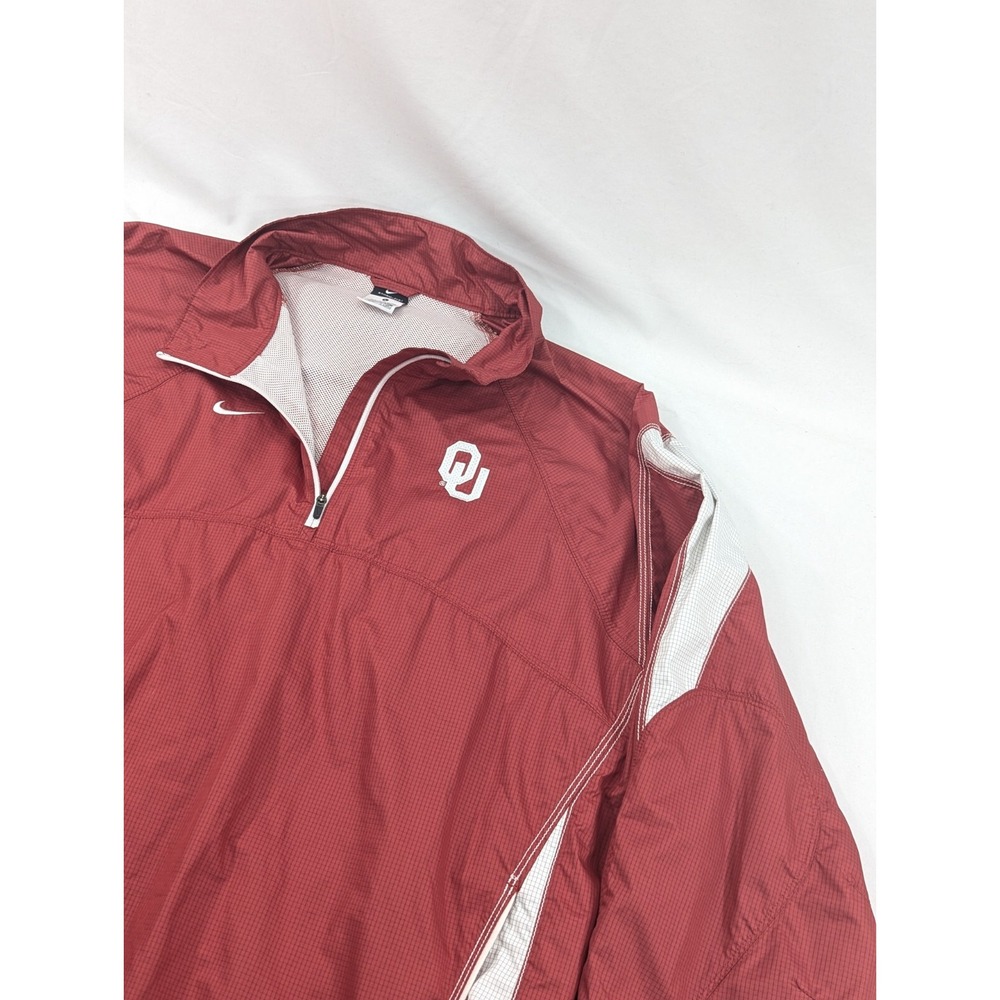 Oklahoma Sooners Football Nike Storm Fit Lightweight Quarter Zip Pullover L EUC